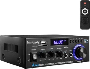 AK45 Pro Home Stereo Audio Receivers & Amplifier,800W 2 Channel Wireless Bluetooth 5.0 Power Amplifier System, FM Radio, USB, SD Card, with Remote Control Home Theater Audio Stereo System
